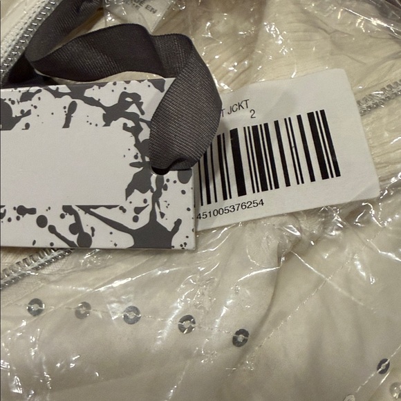 White Quilted Jacket with Silver Accents - Picture 7 of 7